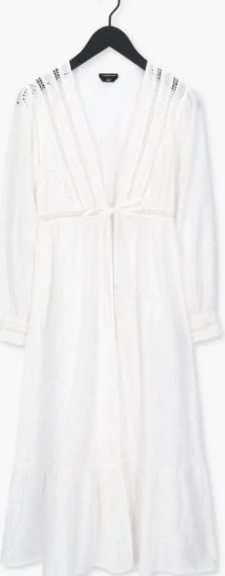 witte colourful rebel maxi jurk sandy broderie anglaise maxi kimono dress