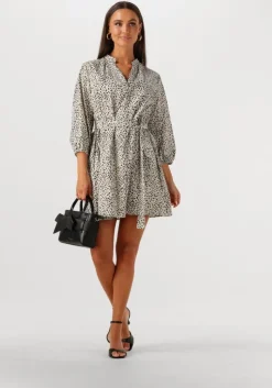 witte colourful rebel mini jurk lize cheetah shirt mini dress ss