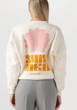 witte colourful rebel trui summer shell dropped shoulder sweat