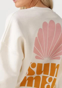 witte colourful rebel trui summer shell dropped shoulder sweat