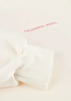 witte colourful rebel trui summer shell dropped shoulder sweat