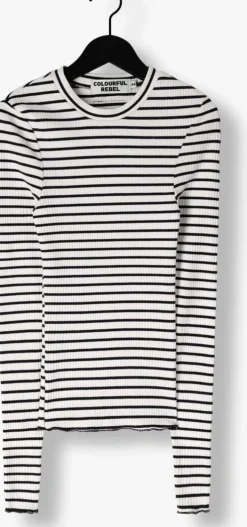 witte colourful rebel t-shirt jessie stripe rib long sleeve top
