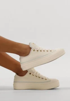 witte converse lage sneakers chuck taylor all star lift platform crafted stitching