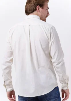 witte dstrezzed casual overhemd button down shirt babycord