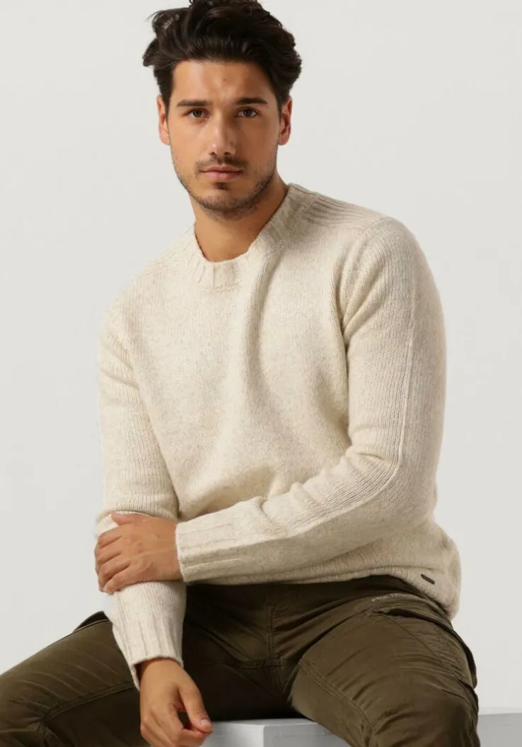 witte dstrezzed trui per crew neck