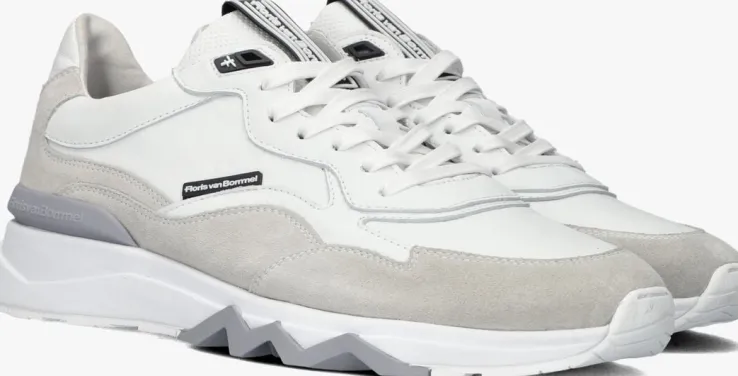 witte floris van bommel lage sneakers sfm-10136 de zager