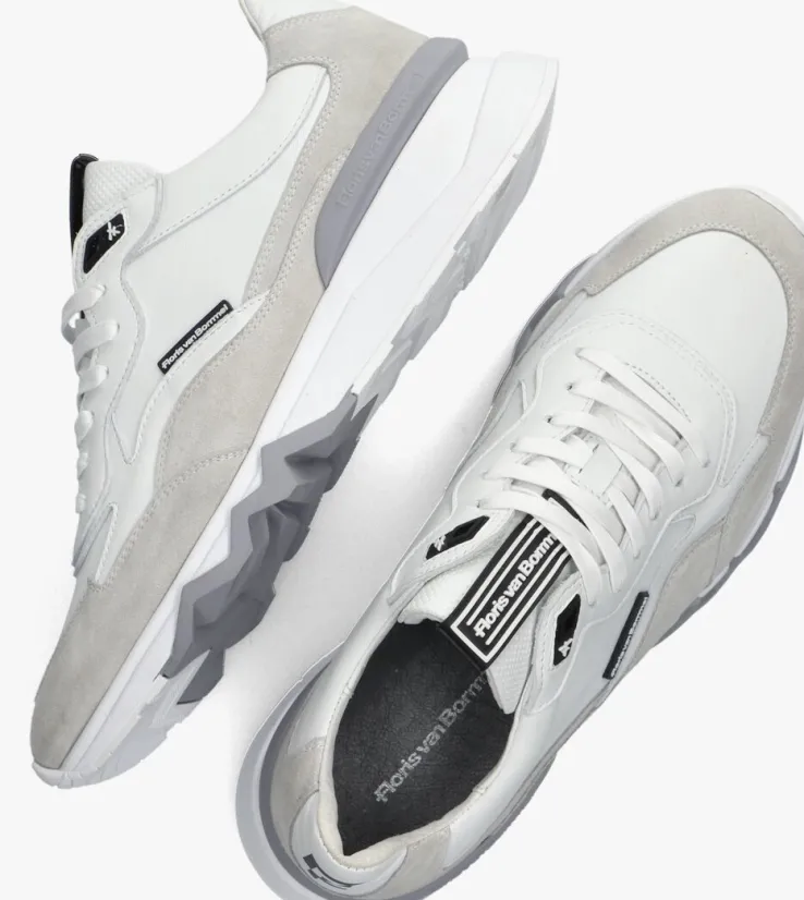 witte floris van bommel lage sneakers sfm-10136 de zager