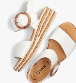 witte gabor platte sandalen 550.2