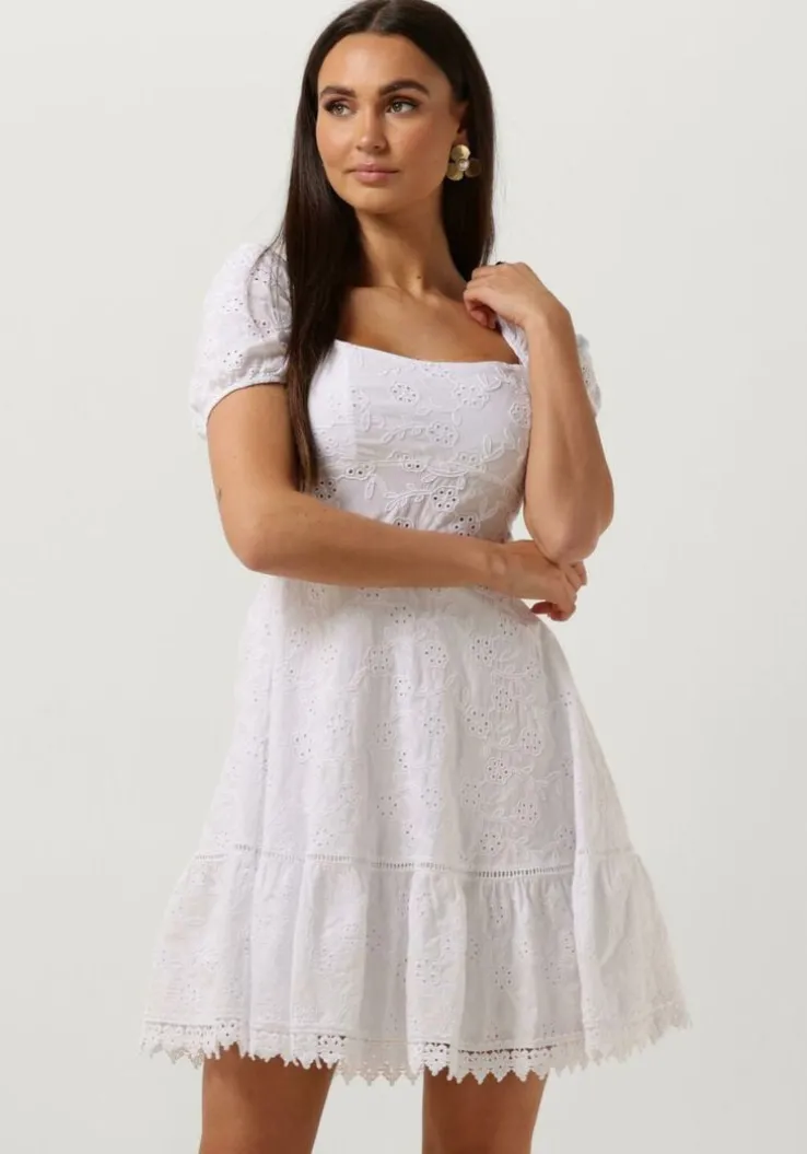 witte guess mini jurk ss clio flare midi dress