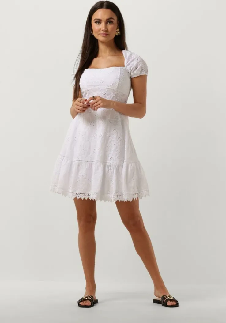 witte guess mini jurk ss clio flare midi dress