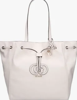 witte guess schoudertas calebra drawstring tote