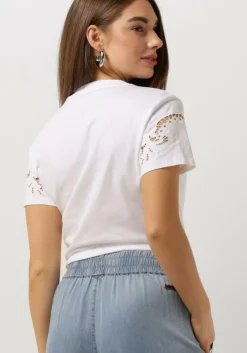 witte guess t-shirt ss cn ajour lace tee