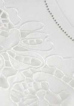 witte guess t-shirt ss cn ajour lace tee