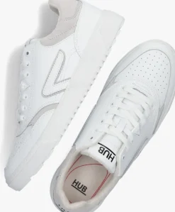 witte hub lage sneakers duke