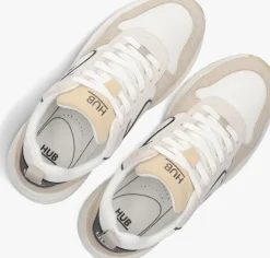 witte hub lage sneakers glide-z