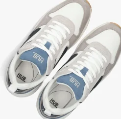 witte hub lage sneakers glide