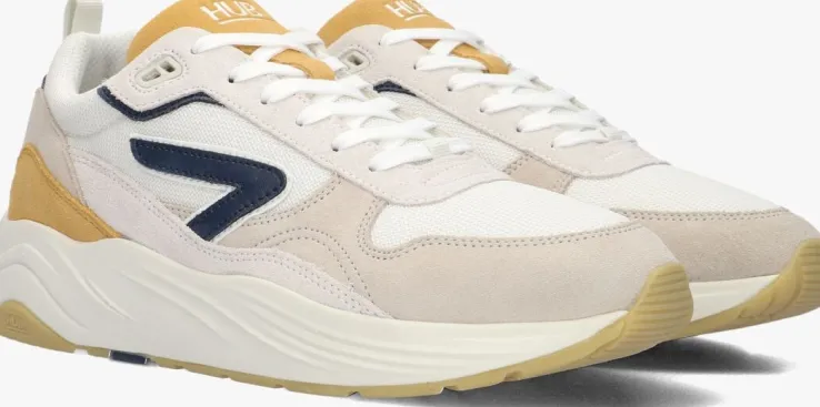 witte hub lage sneakers glide