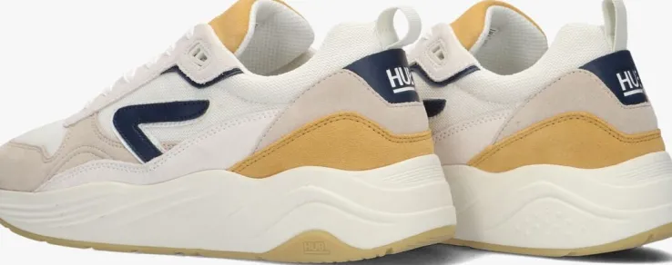 witte hub lage sneakers glide