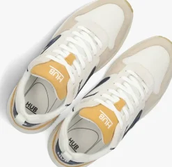 witte hub lage sneakers glide