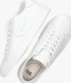 witte hub lage sneakers hook-z