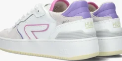 witte hub lage sneakers smash