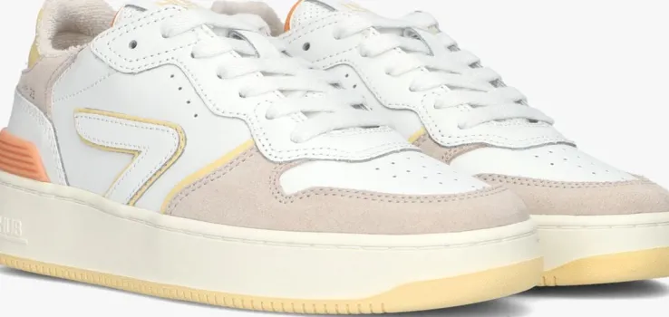 witte hub lage sneakers smash