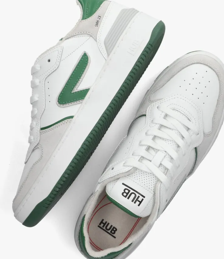 witte hub lage sneakers smash heren