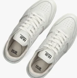 witte hub lage sneakers smash