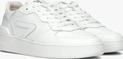 witte hub lage sneakers smash