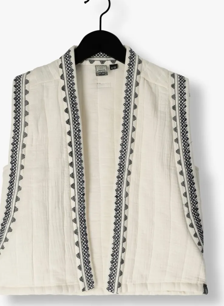 witte indian blue jeans gilet sleeveless embroidery vest