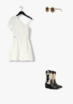 witte indian blue jeans mini jurk off shoulder dress