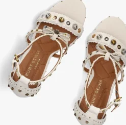 witte kurt geiger london sandalen met hak mini bow eyelet