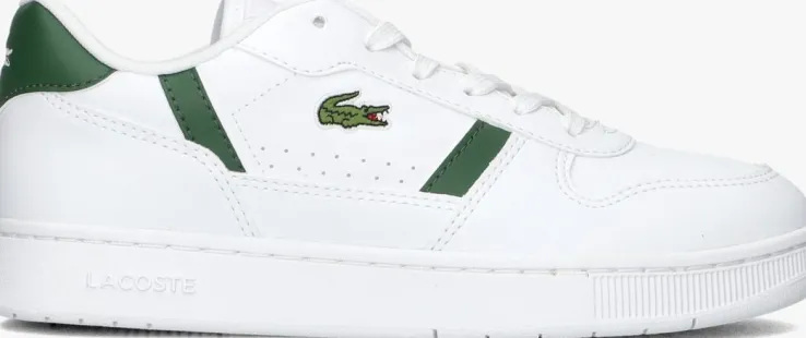 witte lacoste lage sneakers t-clip