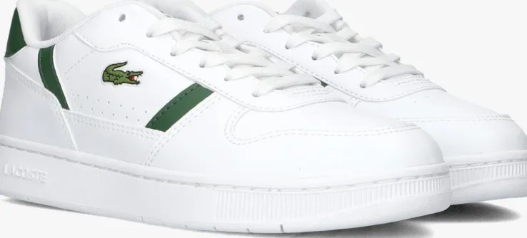 witte lacoste lage sneakers t-clip