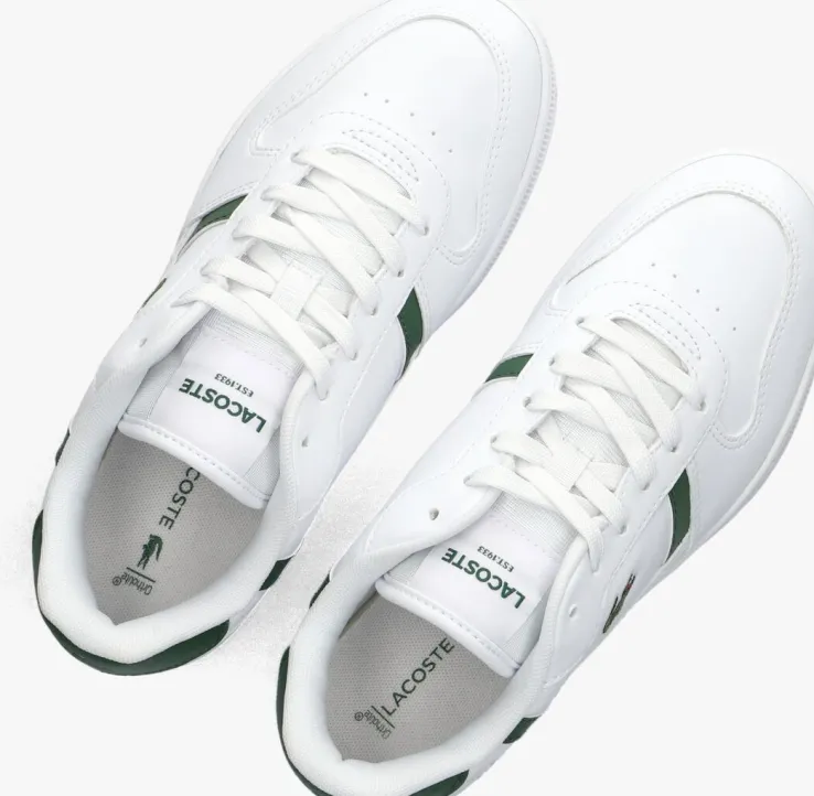 witte lacoste lage sneakers t-clip