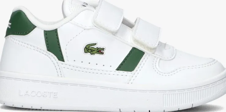 witte lacoste lage sneakers t-clip