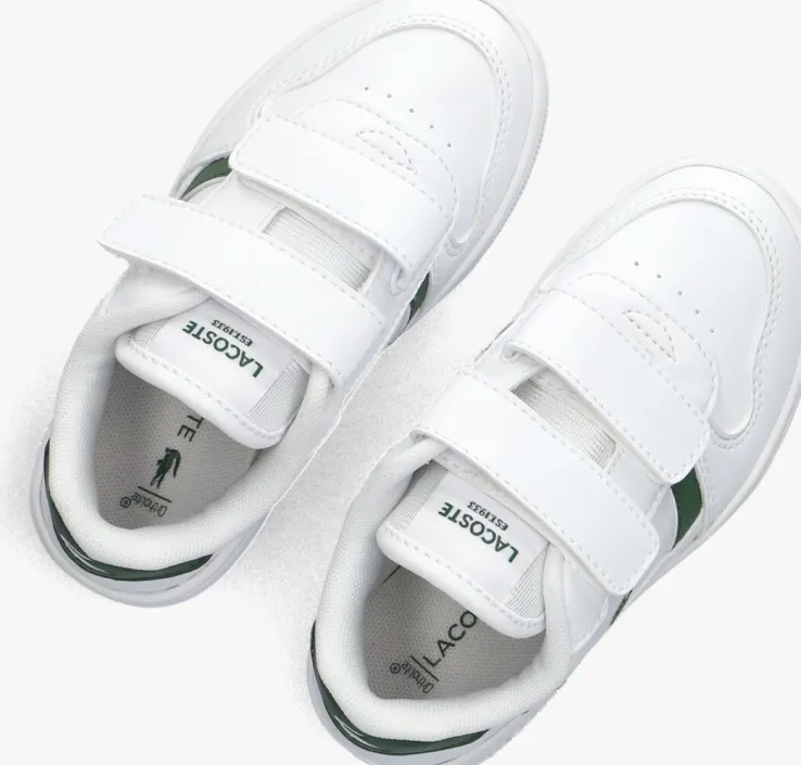 witte lacoste lage sneakers t-clip