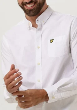 witte lyle & scott casual overhemd regular fit light weight oxford shirt