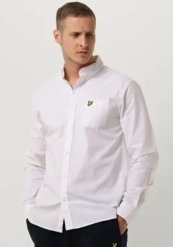 witte lyle & scott casual overhemd cotton linen button down shirt