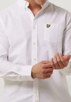 witte lyle & scott casual overhemd cotton linen button down shirt