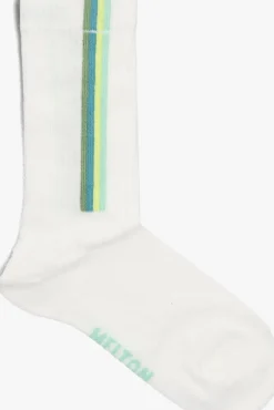 witte melton sokken vertical stripes socks