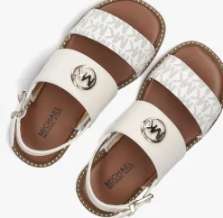 witte michael kors kids platte sandalen jagger maxson