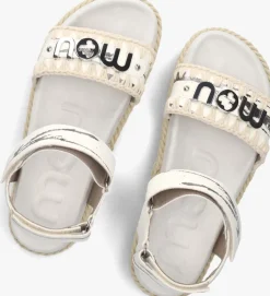witte mou platte sandalen rope sandal black with strap