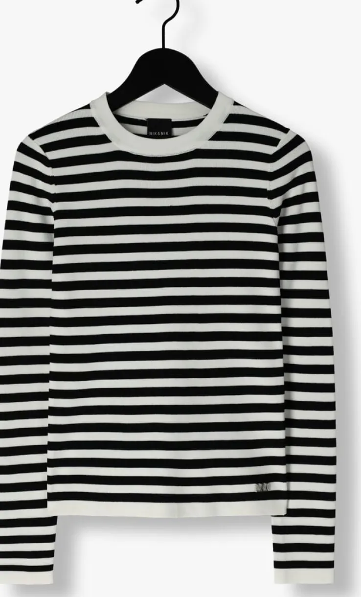 witte nik & nik trui jolie stripe pullover
