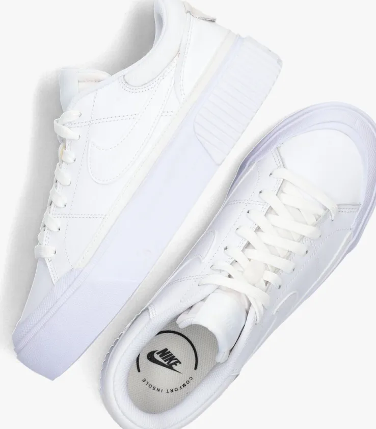 witte nike lage sneakers wmns court legacy lift