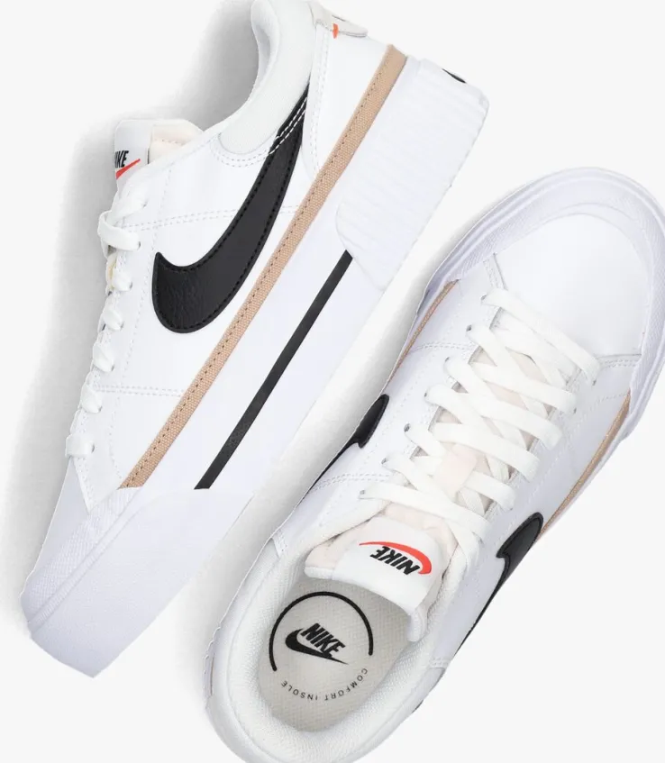 witte nike lage sneakers wmns court legacy lift