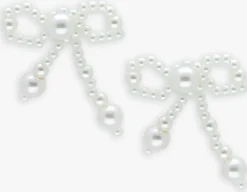 witte notre-v oorbellen earrings bow pearls