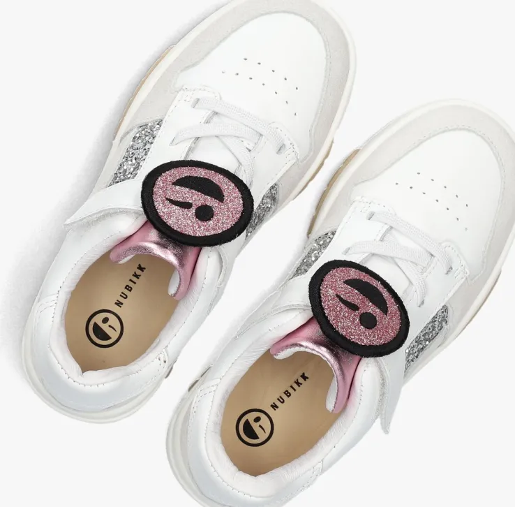 witte nubikk lage sneakers basket court jr g