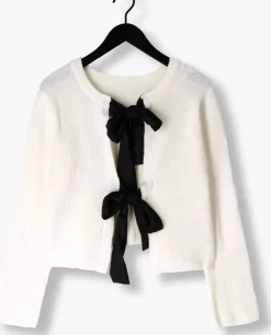 witte object vest objparvi sateen bow knit cardigan