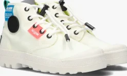 witte palladium hoge sneakers overlab neon pampa k
